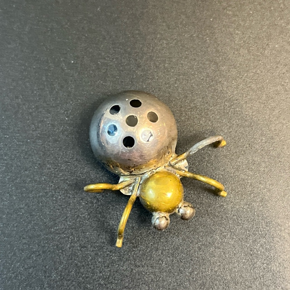 Vtg Taxco Sterling Silver Brooch Pin Lady Bug Beetle Spider 925 Signed 17 Grams